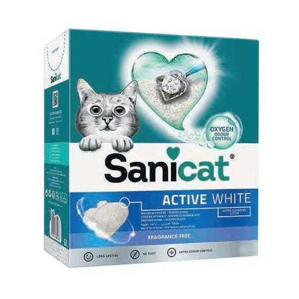 Sanicat Active White Ultra Topaklanan Kedi Kumu 10 lt ürün görseli