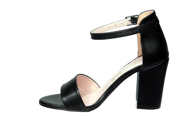 KADIN Siyah Tekbant Kalın Topuklu Ayakkabı - Resim 3