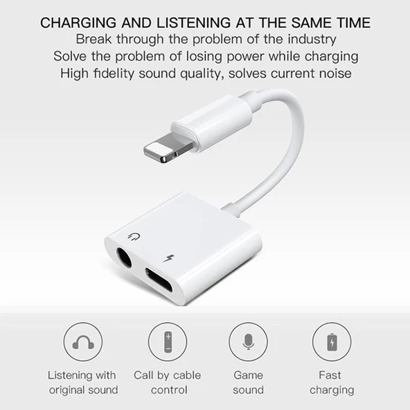 Joyroom İphone Kulaklık Çevirici Lightning to 3.5mm Aux Dönüştürücü - 4