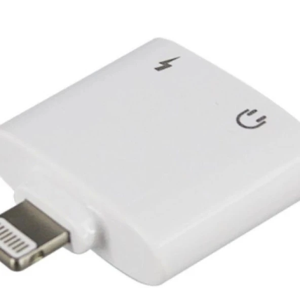 LİGHTİNG -3,5 JAC KULAKLIK ŞARJ ÇOGALTICI KISA ADAPTÖR - Resim 2