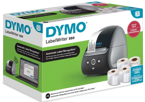 DYMO ETİKET MAKİNESİ LABEL WRITER 550 PROMOSYONLU 2147591 (4 RULO ETİKET HEDİYE) 1 ADET