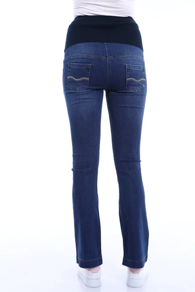 IŞŞIL 133-Çift Rivet Yarım İspanyol Paça Hamile Kot Pantolon - Resim 9