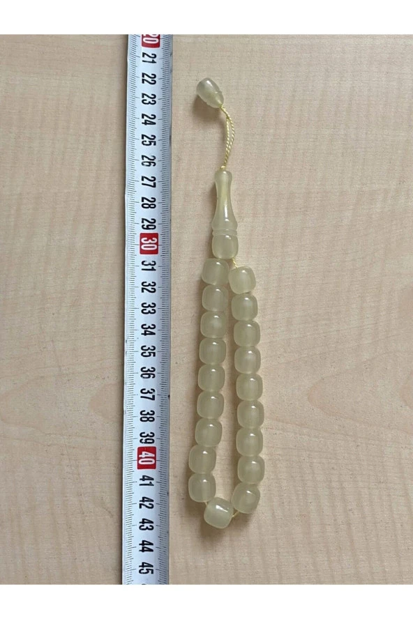 BİLEK BOY BEYAZ TOZ KEHRİBAR TESBİH KAPSÜL KESİM TESBİH - 2