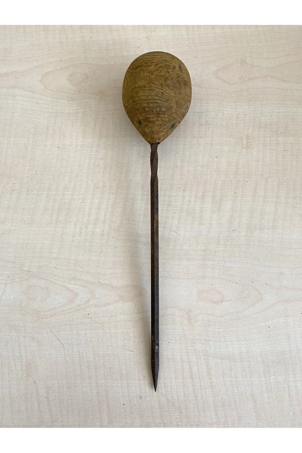 Yuvarlak Topuz 1 Adet Antika Rufai Zikir Şişi Ahşap Saplı Şiş no 45 - 2