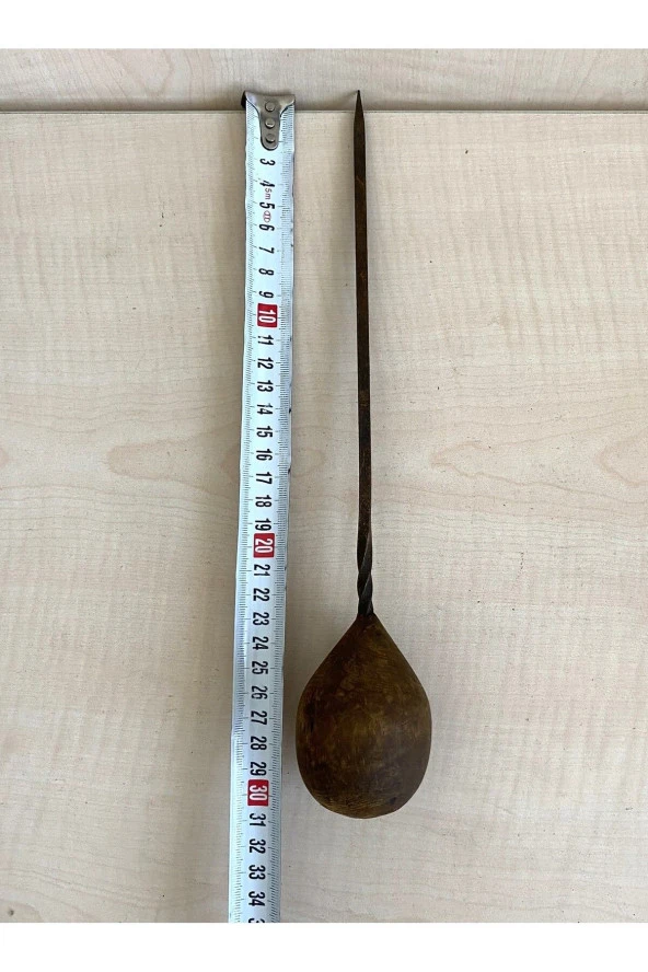 Yuvarlak Topuz 1 Adet Antika Rufai Zikir Şişi Ahşap Saplı Şiş - 2