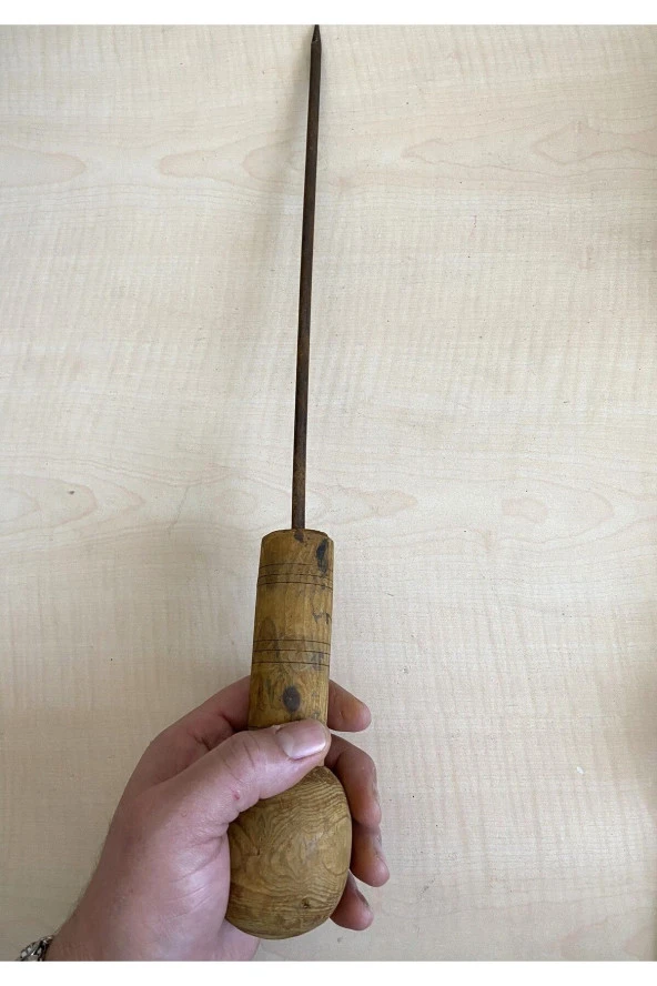 Büyük Boy 1 Adet Antika Rufai Zikir Şişi Ahşap Saplı Şiş - 2