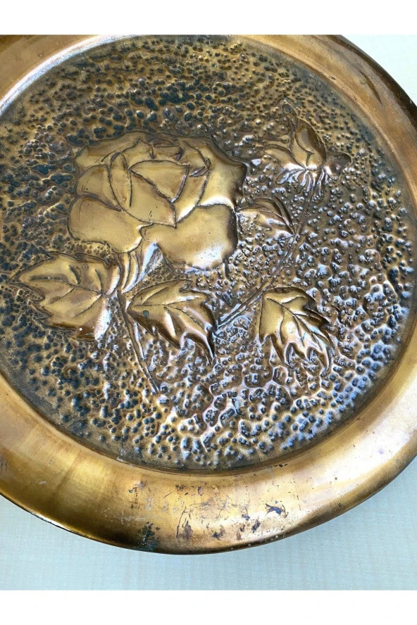 VİNTAGE BAKIR TABAK ÇİZİKLER MEVCUT DUVAR TABAĞI - 4