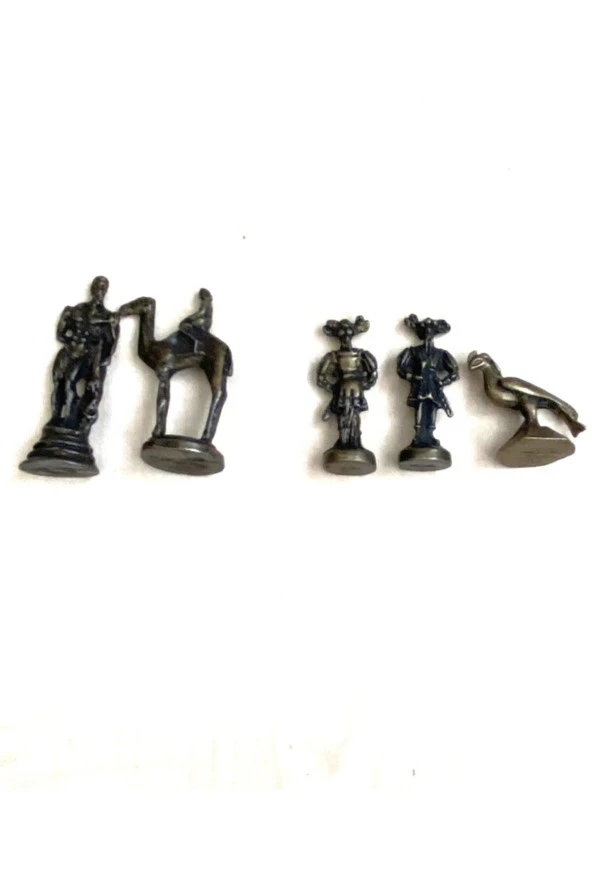 VİNTAGE 5 ADET PİRİNÇ BİBLO VİTRİN SÜSÜ - 3