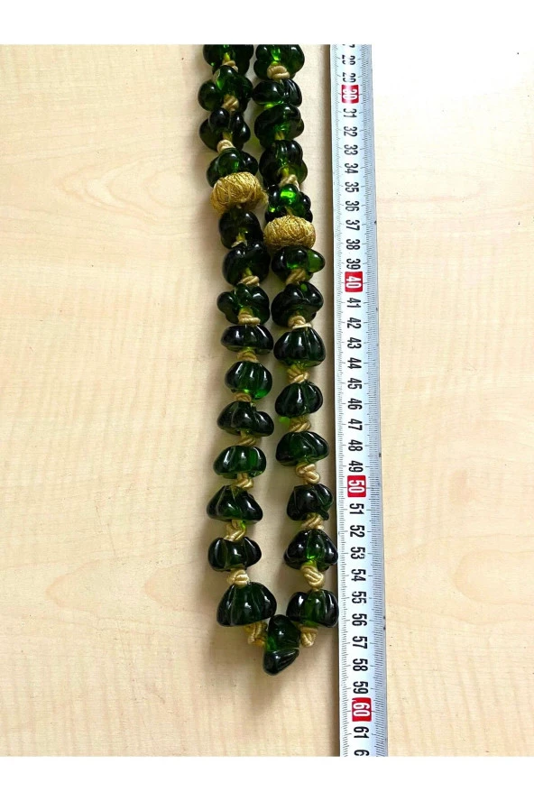 60 CM EL YAPIMI CAM KOLYE CAM TESBİH DUVAR SÜSÜ - 2