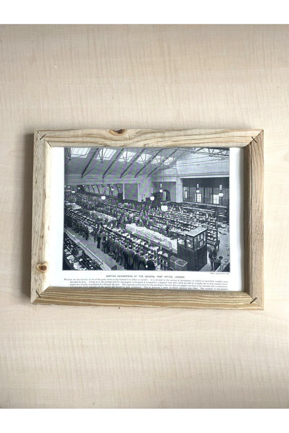 CAMSIZ ÇİFT TARAFLI AHŞAP ÇERÇEVELİ DİJİTAL BASKI RESİM TABLO POST OFFİCE LONDON VE İNDIAN - 2