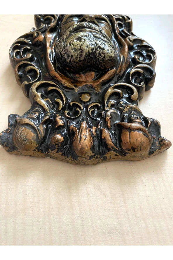 VİNTGE TERMOMETRE ALÇI VE MERMER TOZU KARIŞIMI EL YAPIMI BİBLO - 4