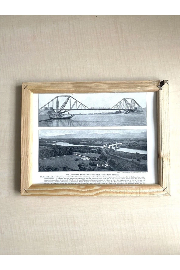 CAMSIZ ÇİFT TARAFLI AHŞAP ÇERÇEVELİ DİJİTAL BASKI RESİM CANADIAN LOCOMOTIVE VE BRİDGES - 2