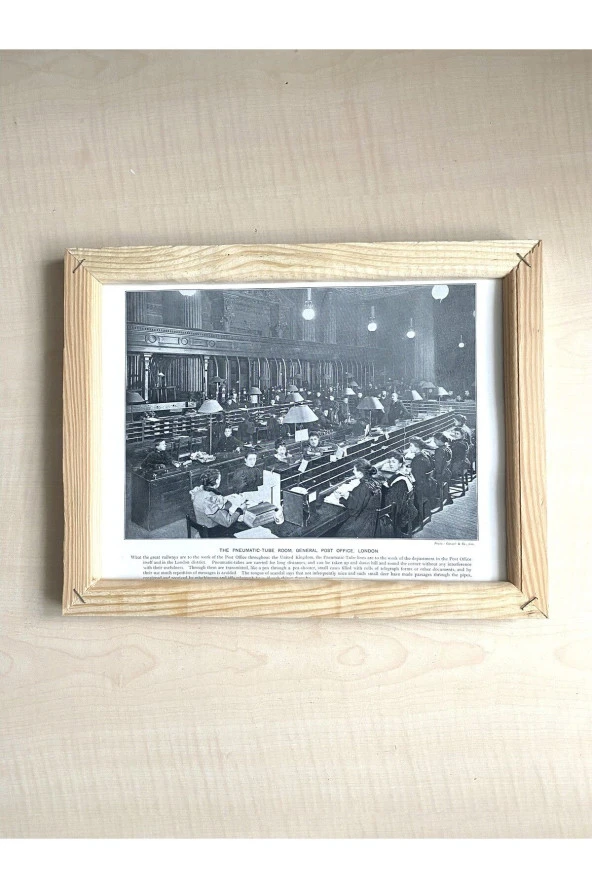 CAMSIZ ÇİFT TARAFLI AHŞAP ÇERÇEVELİ DİJİTAL BASKI RESİM TABLO SOLDIER'S POST BAG POST OFFİCE LONDON - 2