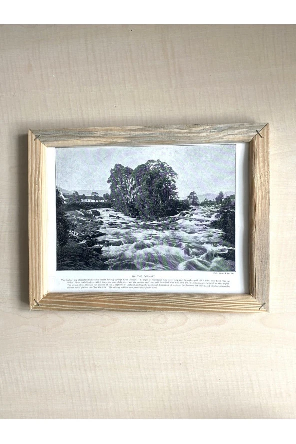 CAMSIZ ÇİFT TARAFLI AHŞAP ÇERÇEVELİ DİJİTAL BASKI RESİM TABLO SNOWDON DOCHART - 2