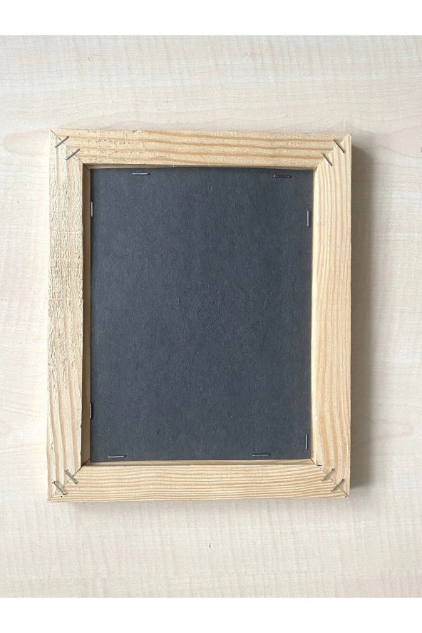 Ahşap Çerçeve Gerçek Yaprak Üzerine Arapça El Yazma Hat Çalışması no 44 - 5