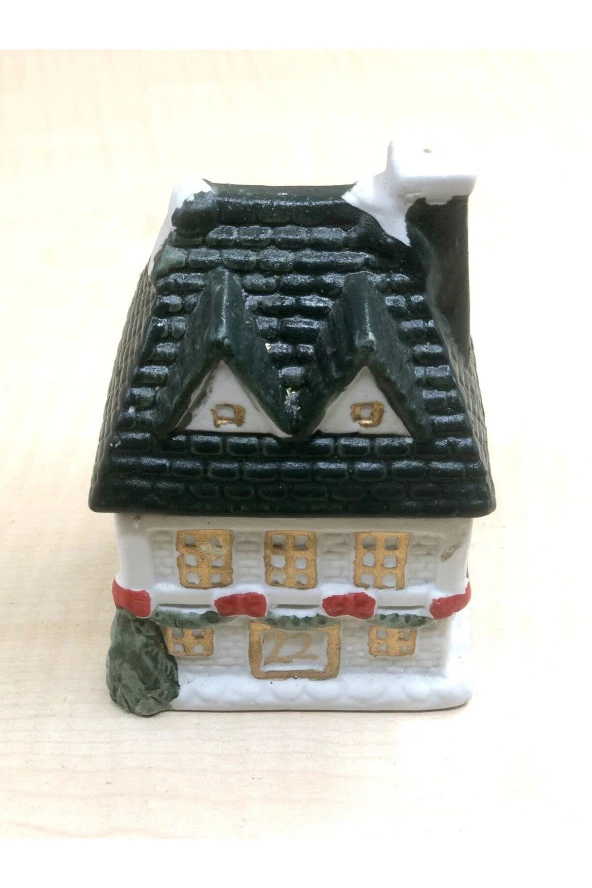 VİNTAGE PORSELEN EV KAPAKLI BİBLO DEKORATİF KUTU N0 09