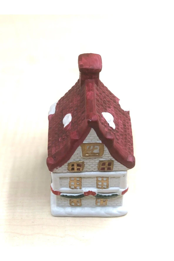 VİNTAGE PORSELEN EV KAPAKLI BİBLO DEKORATİF KUTU NO 14 - 2