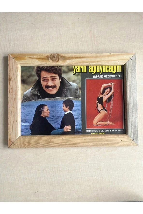 AHŞAP ÇERÇEVELİ İNCE KARTON YEŞİLÇAM FİLM KARTPOSTALI KADİR İNANIR YAPRAK ÖZDEMİROĞLU NO 45