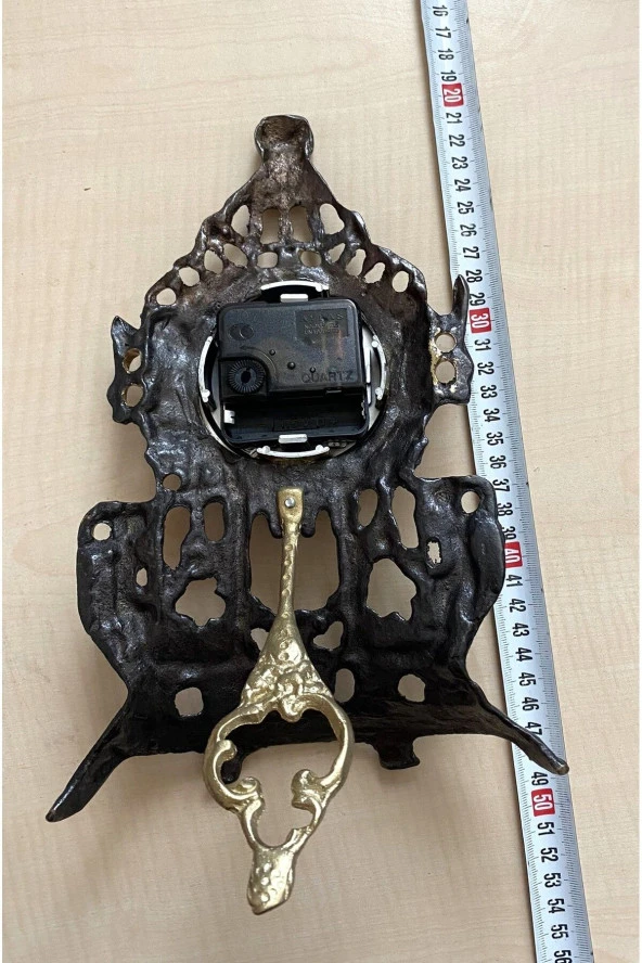 Antika Şömine Saati Pirinç Saat Pilli Saat Sorunsuz - 3