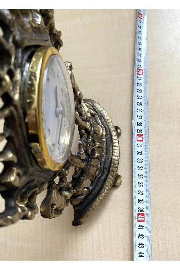 Antika Şömine Saati Pirinç Saat Pilli Saat Sorunsuz - 4