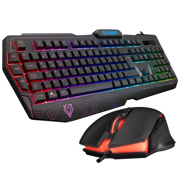 Everest KM-6168 Formula Combo RGB Kablolu Oyuncu Klavye Mouse Seti