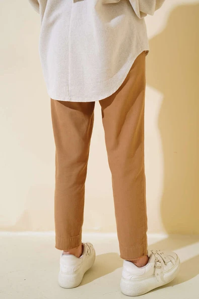 Beli Lastikli Pantolon Camel - 3