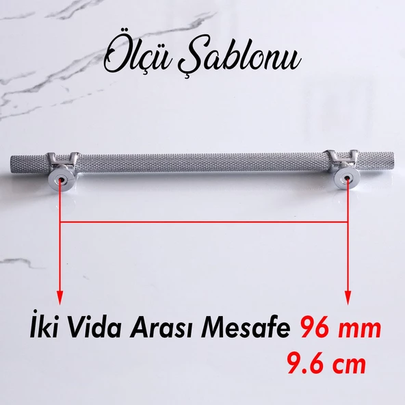 Burç Kulp 96 mm Krom Renk Mobilya Mutfak Çekmece Dolabı Dolap Kulpları Kapak Kulpu Kulbu Metal - Resim 5