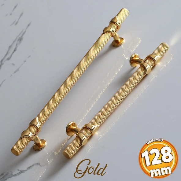 Burç Kulp 128 mm Gold Altın Renk Mobilya Çekmece Mutfak Dolabı Dolap Kulpları Kapak Kulpu Kulb Metal