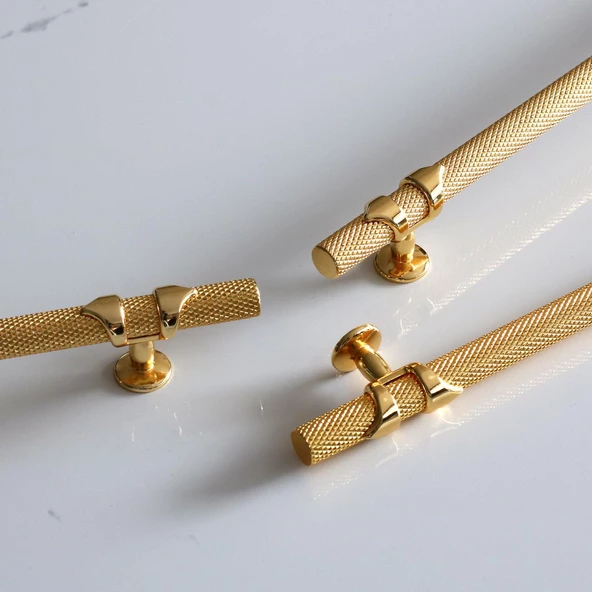 Burç Kulp 128 mm Gold Altın Renk Mobilya Çekmece Mutfak Dolabı Dolap Kulpları Kapak Kulpu Kulb Metal - Resim 7