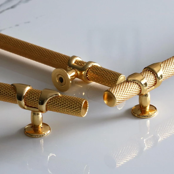 Burç Kulp 128 mm Gold Altın Renk Mobilya Çekmece Mutfak Dolabı Dolap Kulpları Kapak Kulpu Kulb Metal - Resim 2