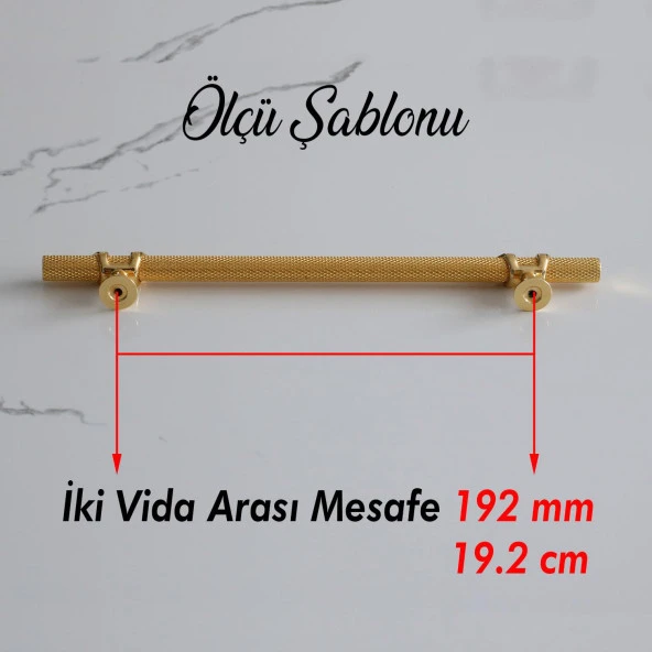 Burç Kulp 192 mm Gold Altın Renk Mobilya Mutfak Çekmece Dolabı Dolap Kulpları Kapak Kulpu Kulb Metal - Resim 7