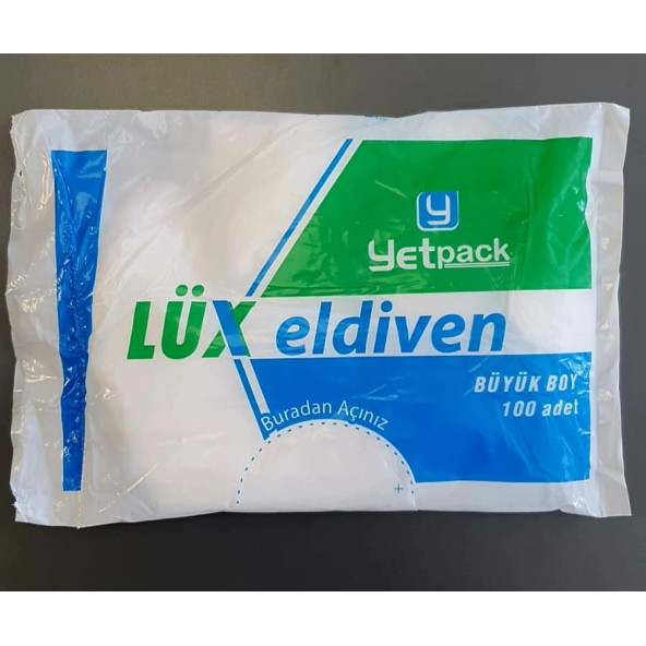 Yetpack Lüx  Tek Kullanımlık pe Şeffaf Poşet Eldiven 100'lü