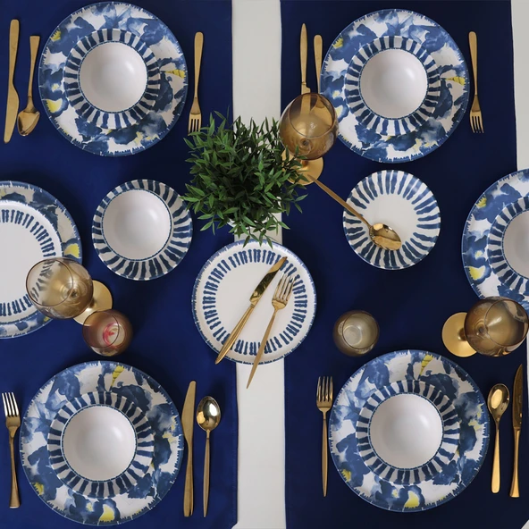 Keramika Keraart Azure Yemek Takımı 24 Parça 6 Kişilik 21423-24-25