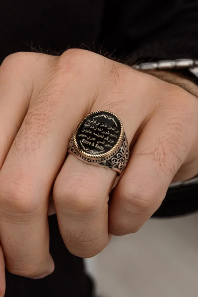 Ben Allahın Aciz Bir Kuluyum Yazılı 925 Gümüş Erkek Yüzük