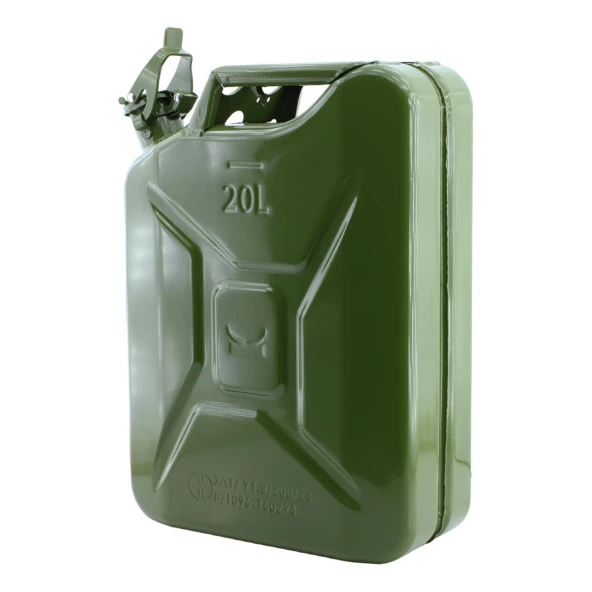 Metal Benzin Bidonu 20 Litre Akaryakıt Mazot Taşıma Doldurma Depolama Bidonu + Aktarma Borusu - 5
