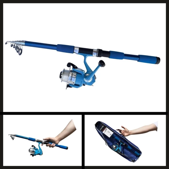 Uyguna-Yakala 3.00 Mt Mavi Combo Kamış Makine Set-LER.048 - 2