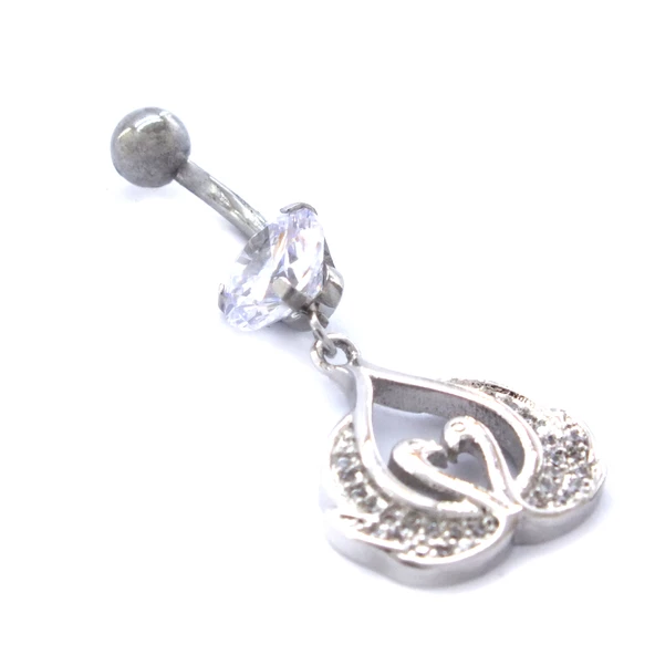 316L Çelik Zirkon Taşlı Kuğu Piercing PRC-122 - 5