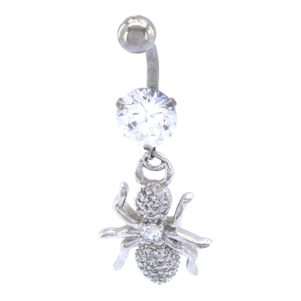316L Çelik Zirkon Taşlı Karınca Piercing PRC-120 ürün görseli
