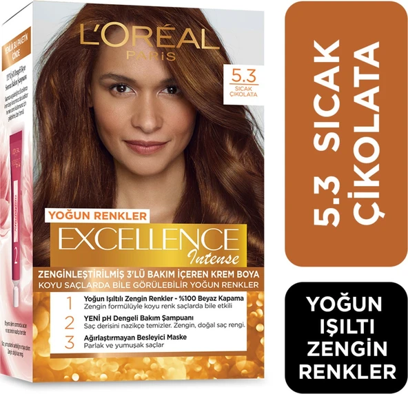 L'Oréal Paris Excellence Intense Saç Boyası 5.3 Sıcak Çikolata