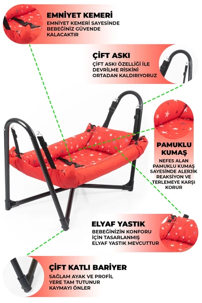 Plüton Bebek Hamak Kırmızı - 2