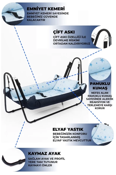 Jüpiter Bebek Hamak Lacivert - 2