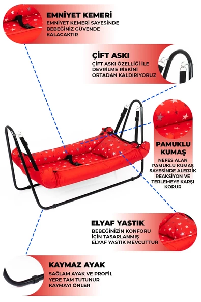 Jüpiter Bebek Hamak Kırmızı - 2