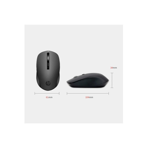 Hp S1000 Plus Kablosuz Sessiz Mouse Siyah - 5