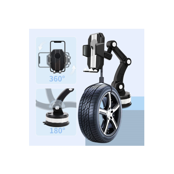 QASUL 360 DERECE DÖNEBİLEN AYARLANABİLİR ARAÇ İÇİ TELEFON TUTUCU - 7