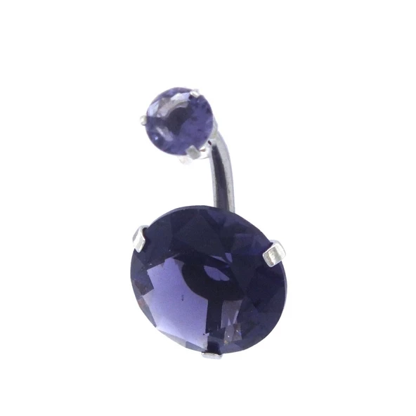 316L Çelik Mor Zirkon Taşlı Piercing PRC-111 ürün görseli