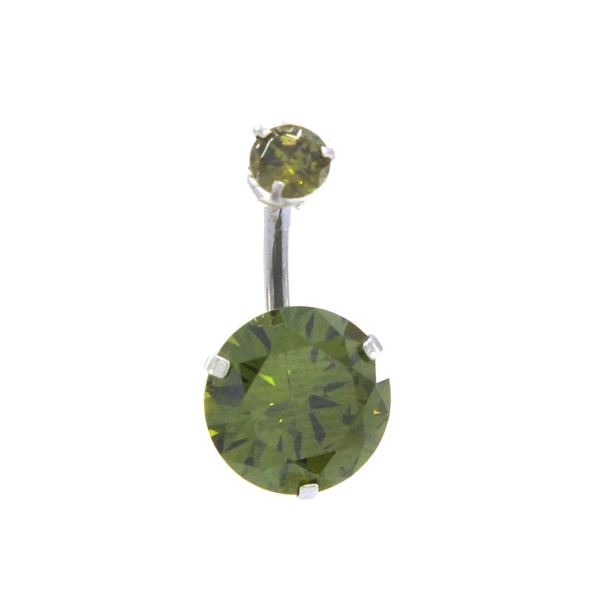 316L Çelik Yeşil Zirkon Taşlı Piercing PRC-110 ürün görseli