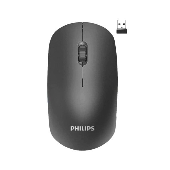 Philips M221 Sessiz Kablosuz Wireless Mouse 2.4Ghz 1600 Dpi Siyah ( Usb alıcısı kapağın içindedir )