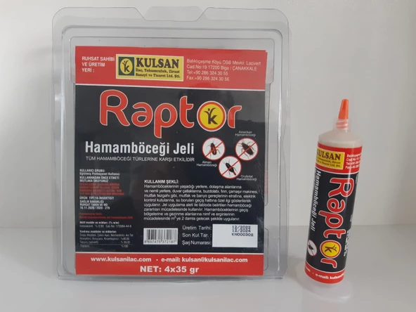 Raptor Hamamböceği Kalorifer Böceği Jeli | 35 Gram