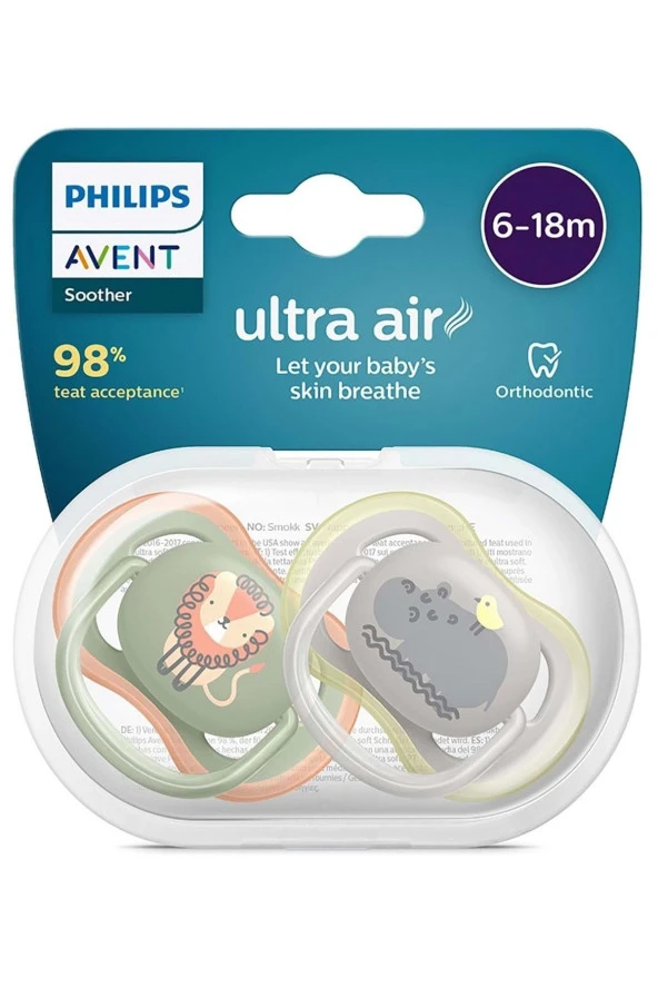 Philips Avent Ultra Air Emzik 6-18 Ay 2'li Erkek SCF085/17