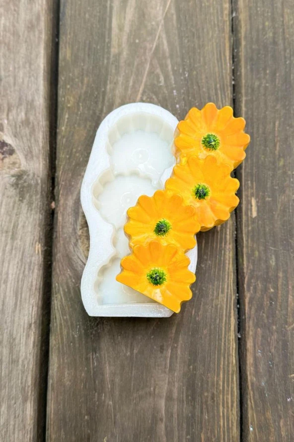 Ayçiçeği Sütun Tekli Silikon Mum Kalıbı - 3